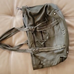 Joelle Hawkens leather handbag olive green